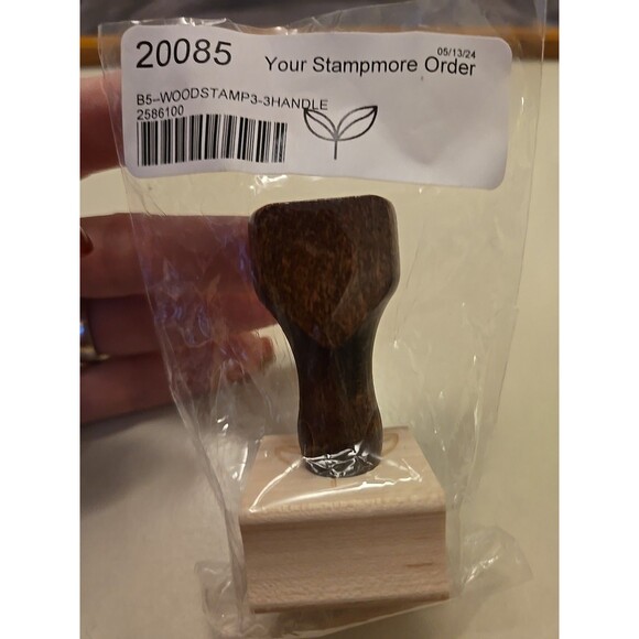 B5 Wood Stamp With Handle Leaf Print New Unopened, Crafting Craft, Crafting - Picture 1 of 2